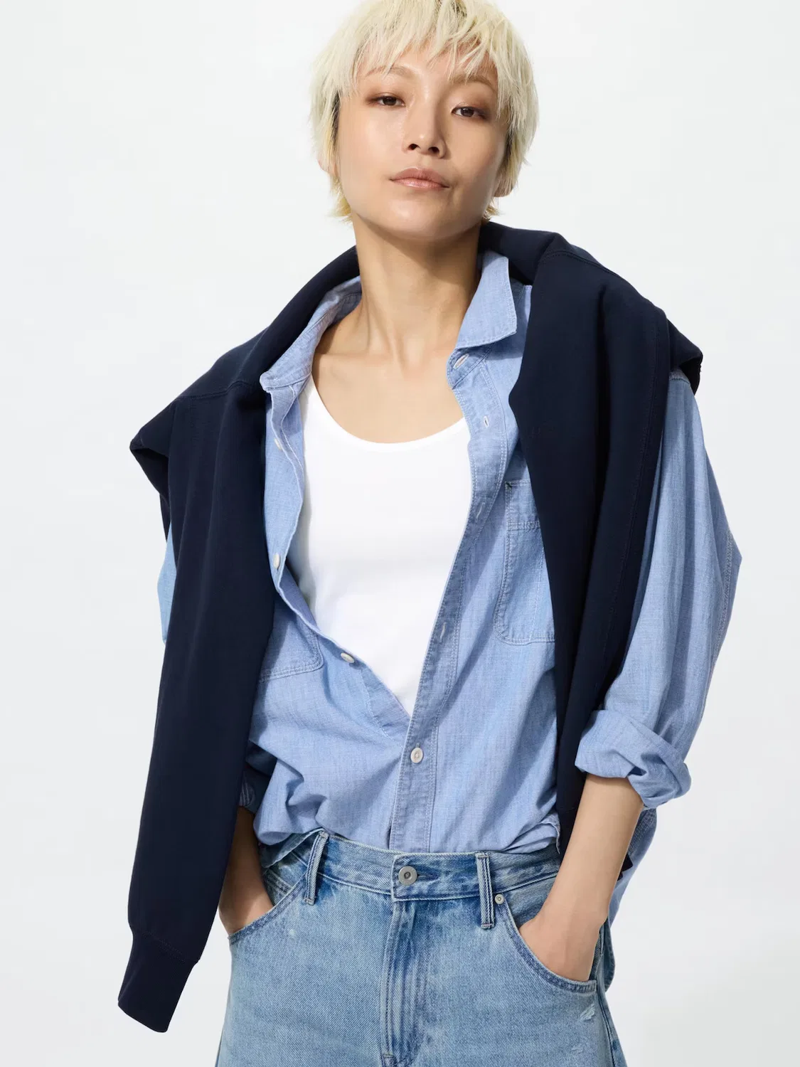 Комплект маек Uniqlo, базовые хлопковые майки, белый — фото 3