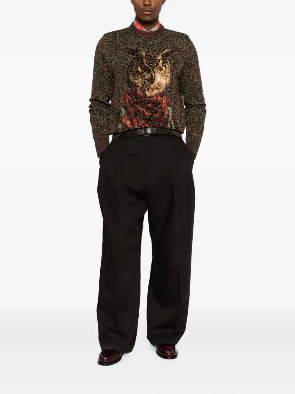 Вязаный свитер из шерстяной смеси Etro, красный — фото 2
