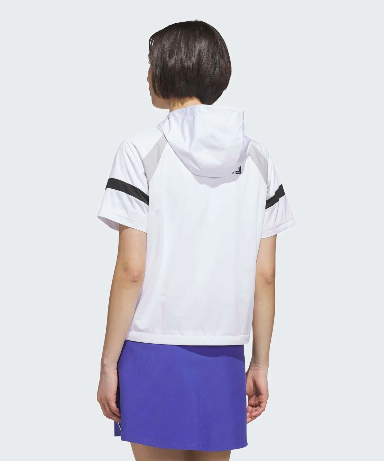 Женская анорак-куртка с капюшоном и полузастежкой, без рукавов, Adidas Golf, White — фото 2
