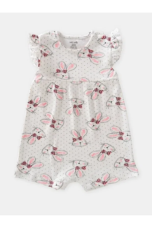Детское боди-комбинезон для девочек без рукавов Put-On-Out Fuar Baby, Rabbit Patterned