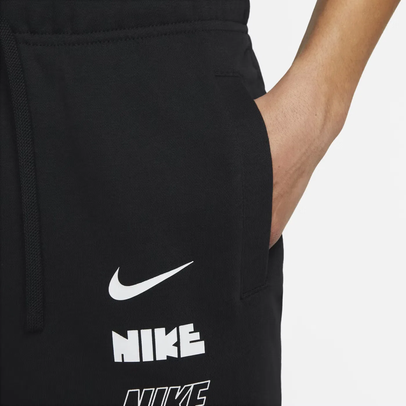 Шорты из футера с логотипом Nike, черный — фото 4