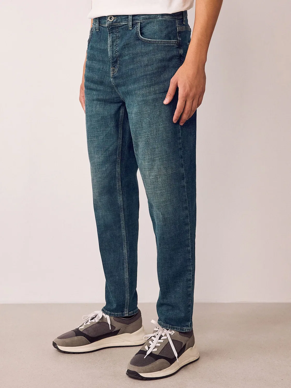 Джинсы Regular Tapered Fit Authentic Stretch Next, синий винтаж
