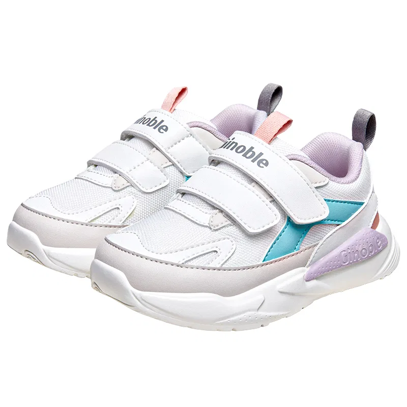 Детские кроссовки дышащие GINOBLE, Pink/Ivory White/Brown/Purple/Amber Powder — фото 4