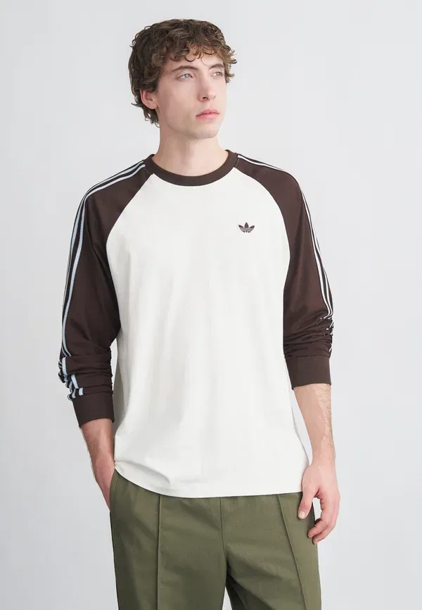 Топ с длинными рукавами Adidas Originals, кремовый