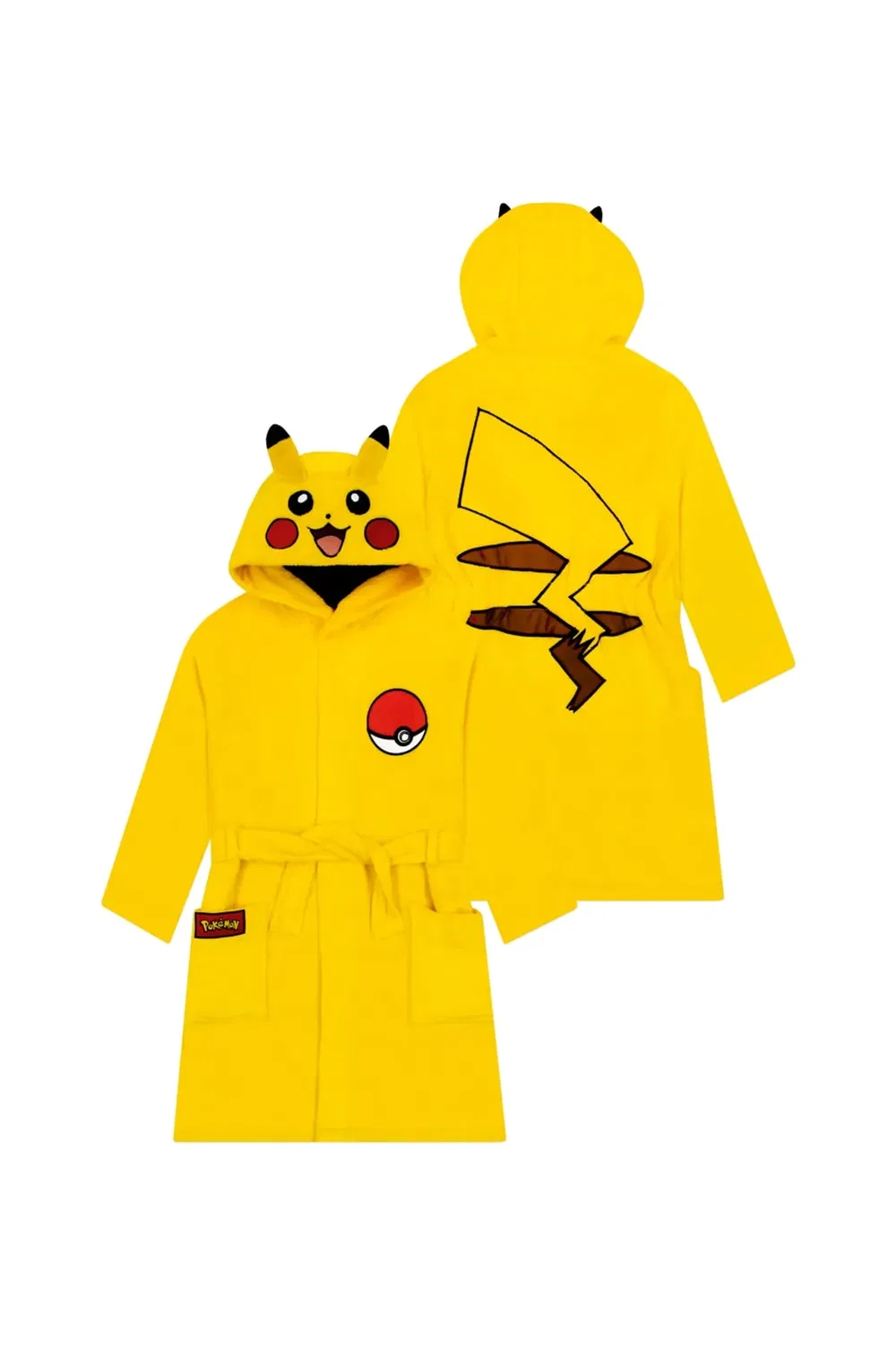 Детский халат из флиса Pikachu Pokemon, Yellow
