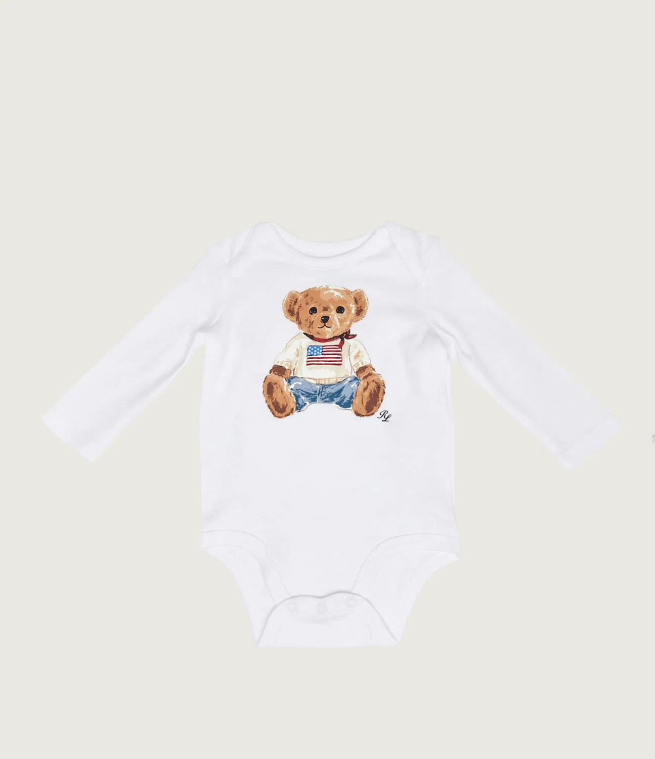 Комплект боди из хлопка Polo Ralph Lauren, белый — фото 2