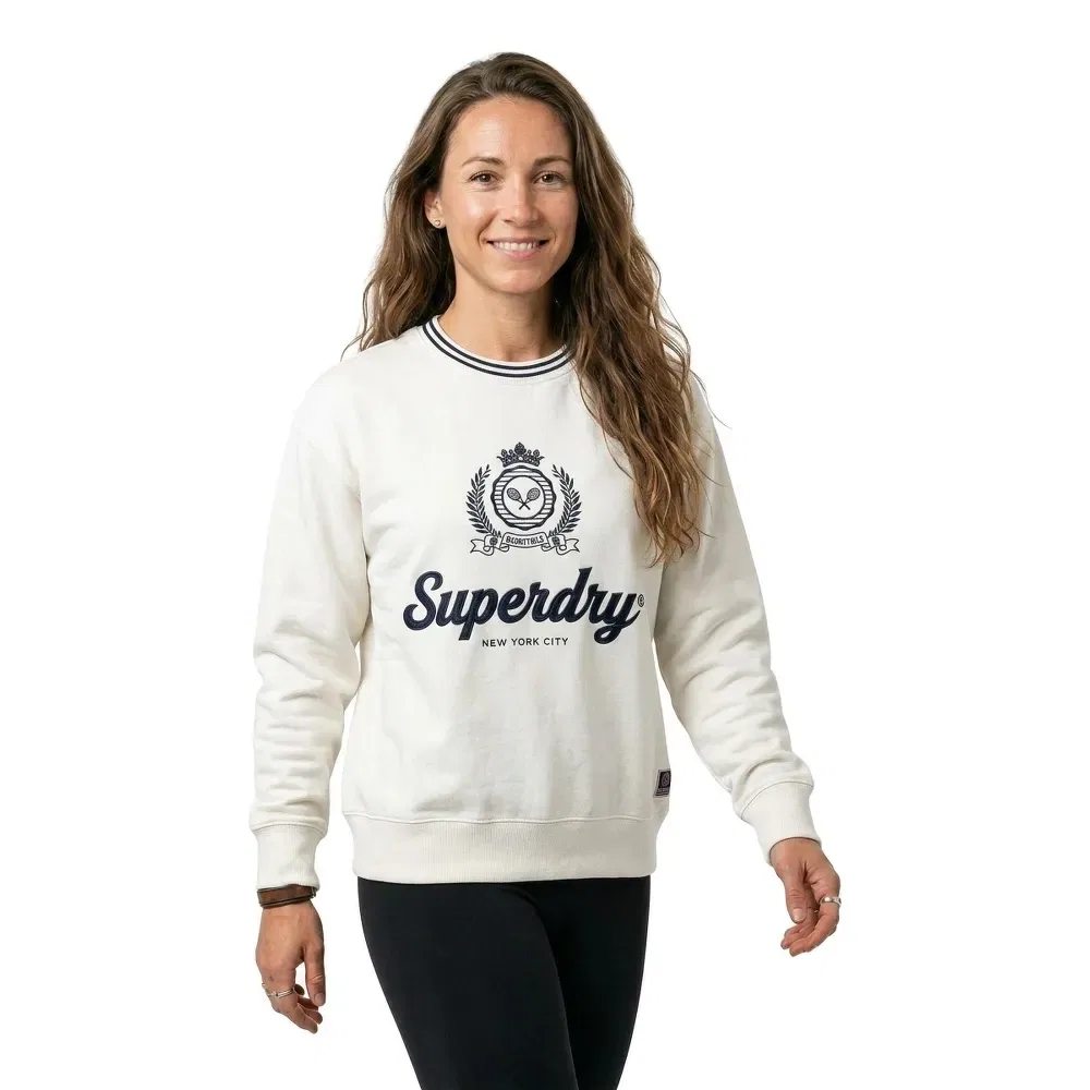 Свитшот свободного кроя Superdry Country Club, белый — фото 3