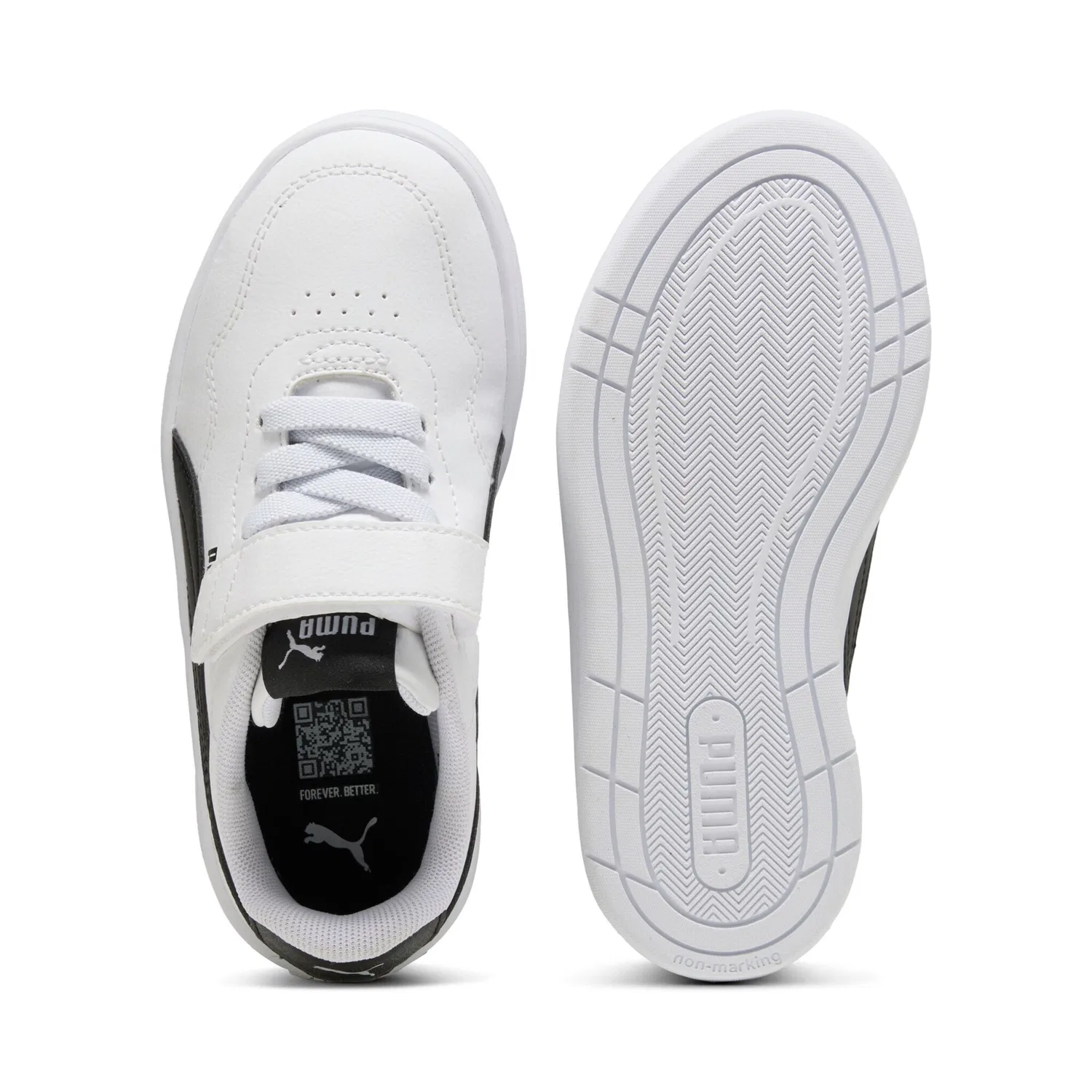 Детские кроссовки с Klettverschluss Court Lally AC PS PUMA, White/Black — фото 4
