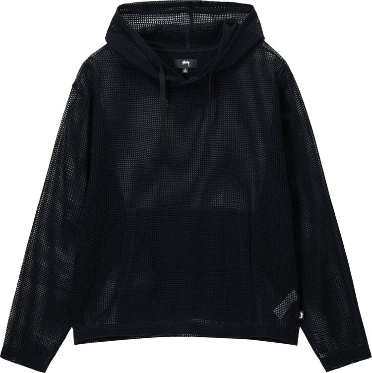 

Худи Stussy Cotton Mesh Hoodie 'Black', черный