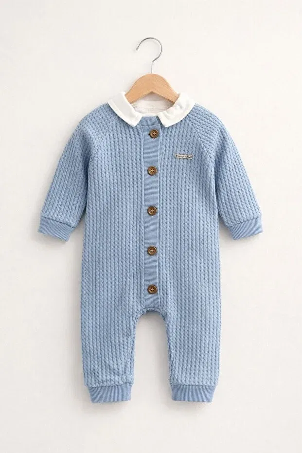 Детский комплект для мальчиков из вафельной ткани Dinamik Çocuk, Blue — фото 4