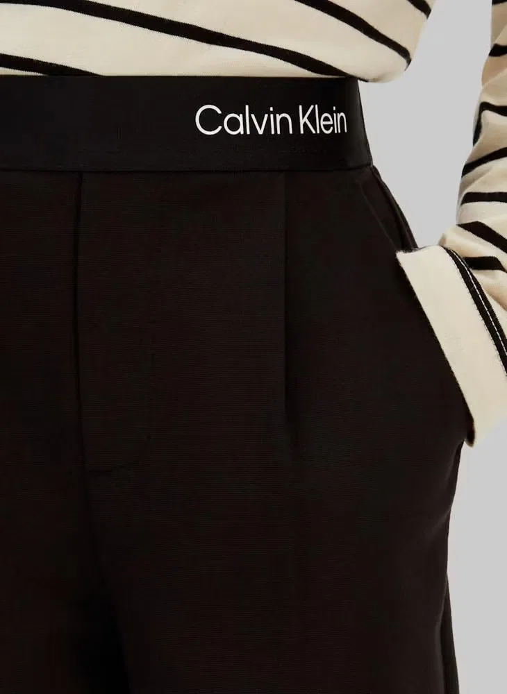 Брюки широкие Youth casual Calvin Klein Jeans, черный — фото 4