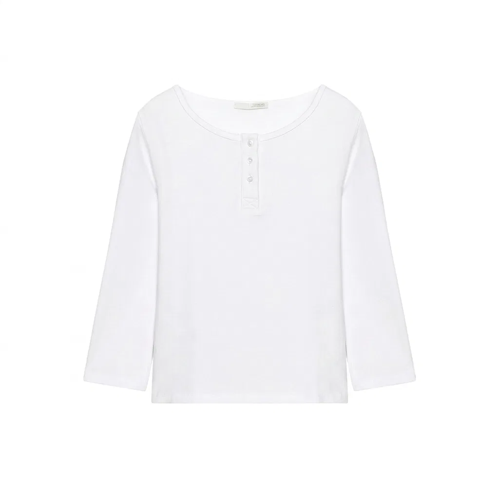 Женская футболка с воротником-стойкой Henry Collar ZARA, Белый