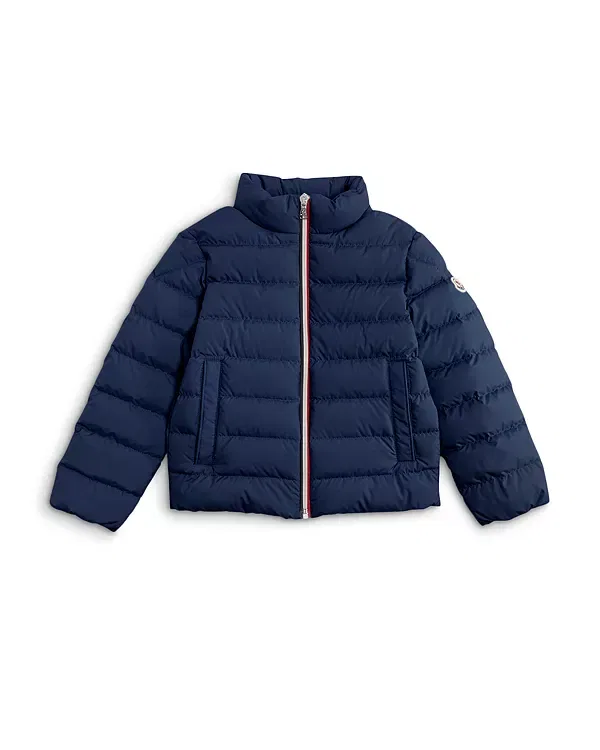 Детское пальто для мальчиков с принтом Serapio Down Puffer Jacket Moncler, темно-синий