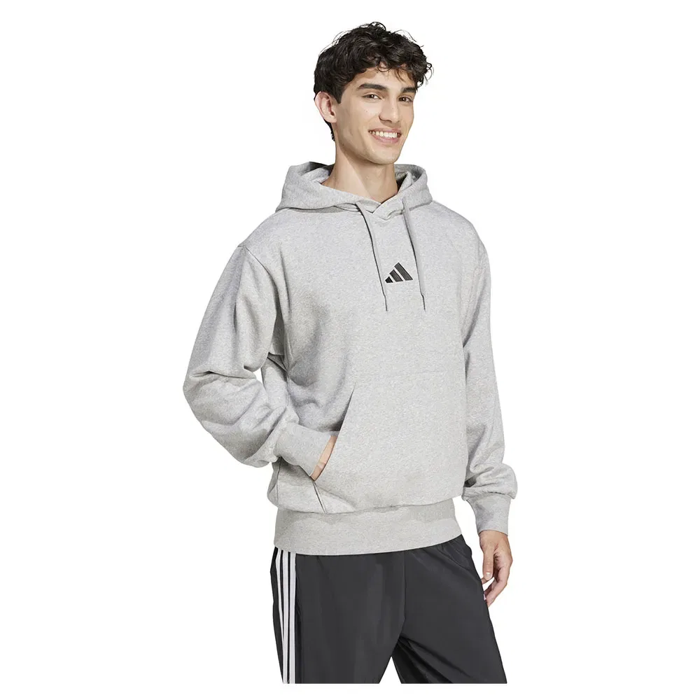 Мужской свитшот с капюшоном из флиса Feelcozy Adidas, Grey — фото 4
