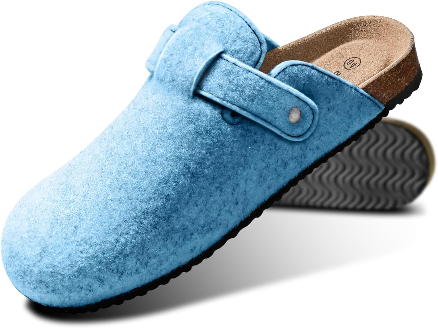 

Женские сабо, мюли, сандалии и тапочки KEMISANT с флисовой подкладкой, унисекс, подошва из пробки с амортизирующей стелькой из вспененной памяти, голубой