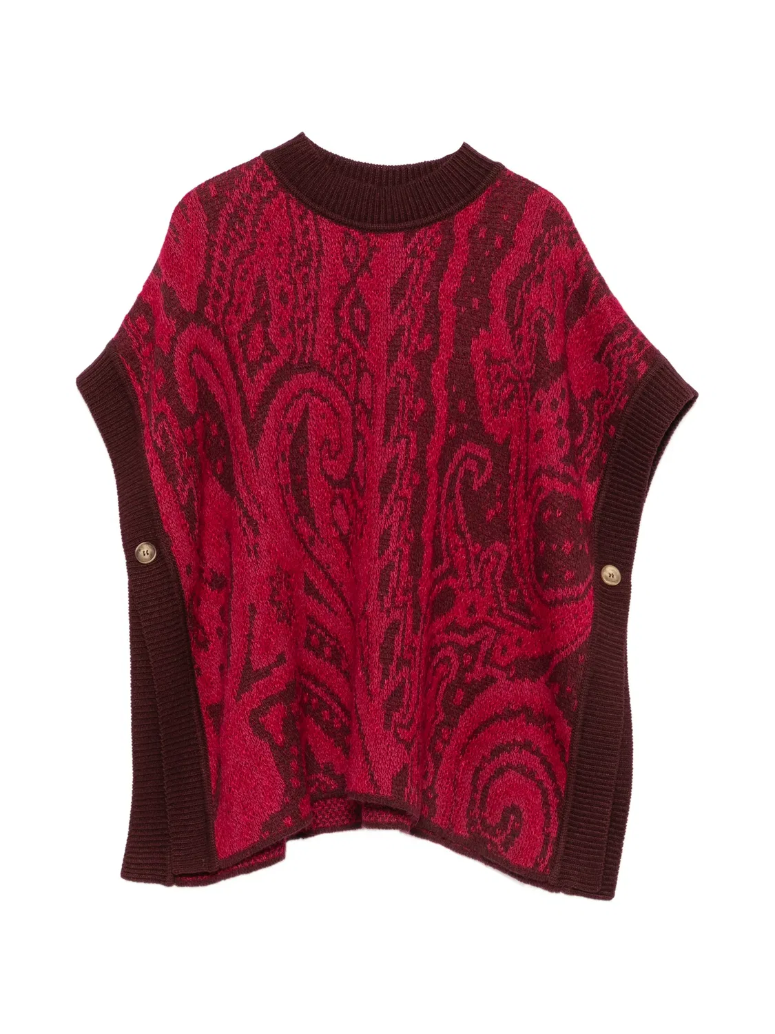 Пончо с узором пейсли Etro Kids, красный