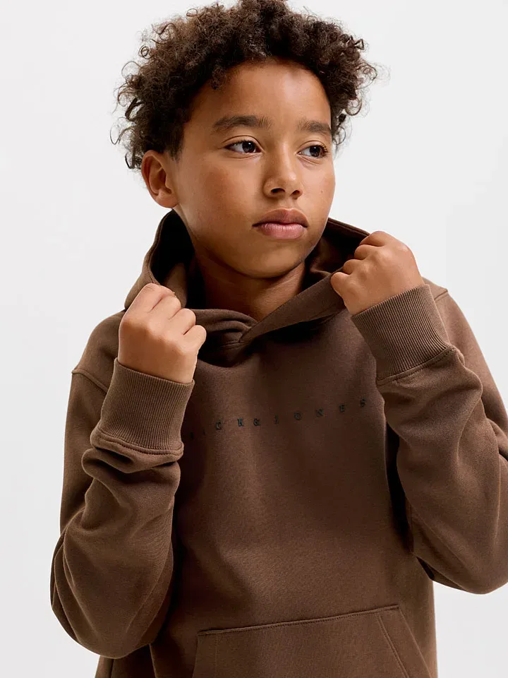 Худи с принтом Star Jack & Jones Junior, коричневый — фото 4