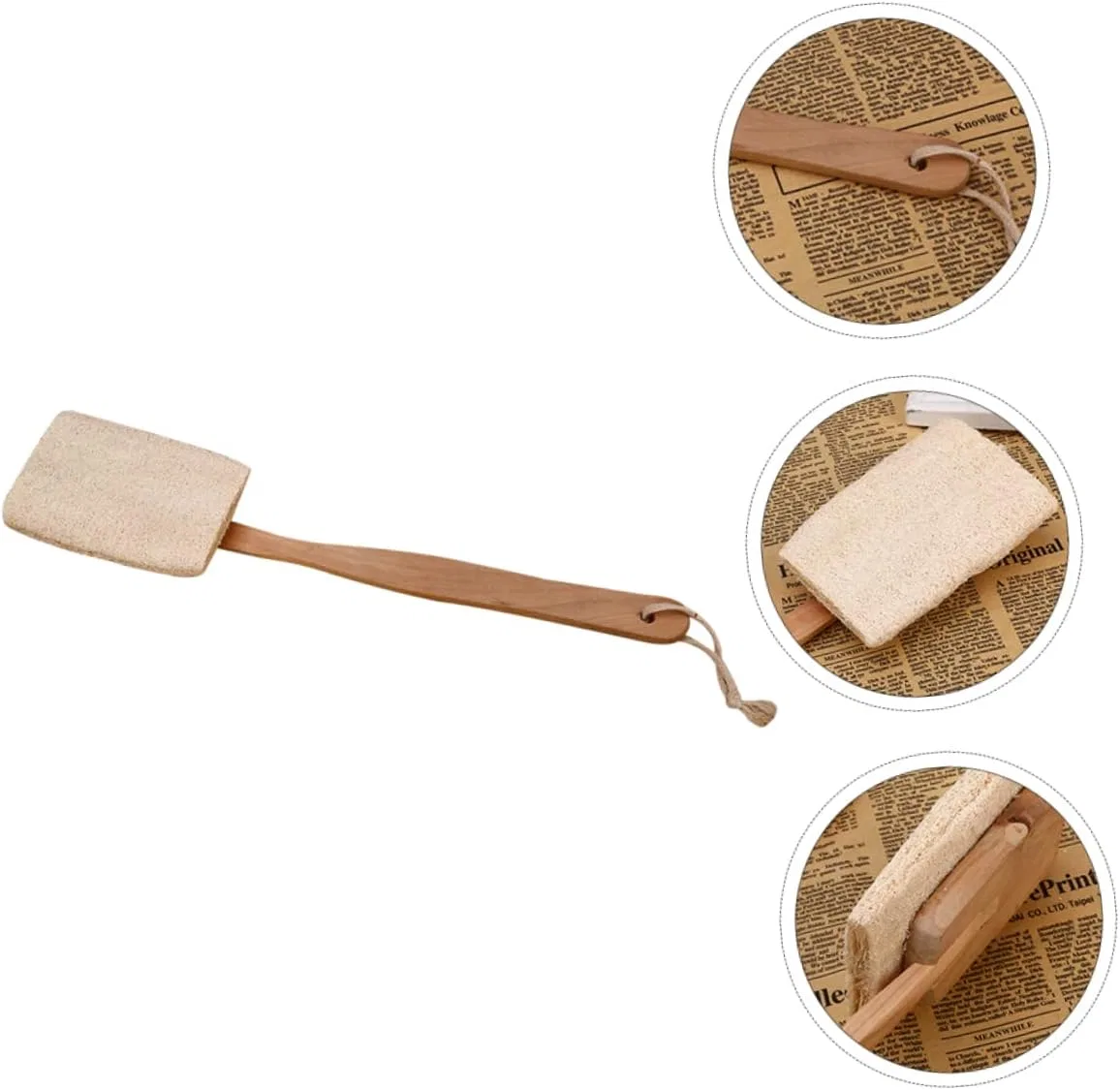 Щетка для душа с длинной ручкой, FOMIYES, 2 шт, 40x12,5 см, Beige — фото 4
