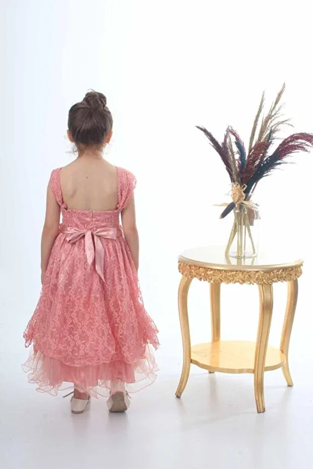 Детское платье для девочек с принтом Öfi Kids, Dried Rose — фото 3