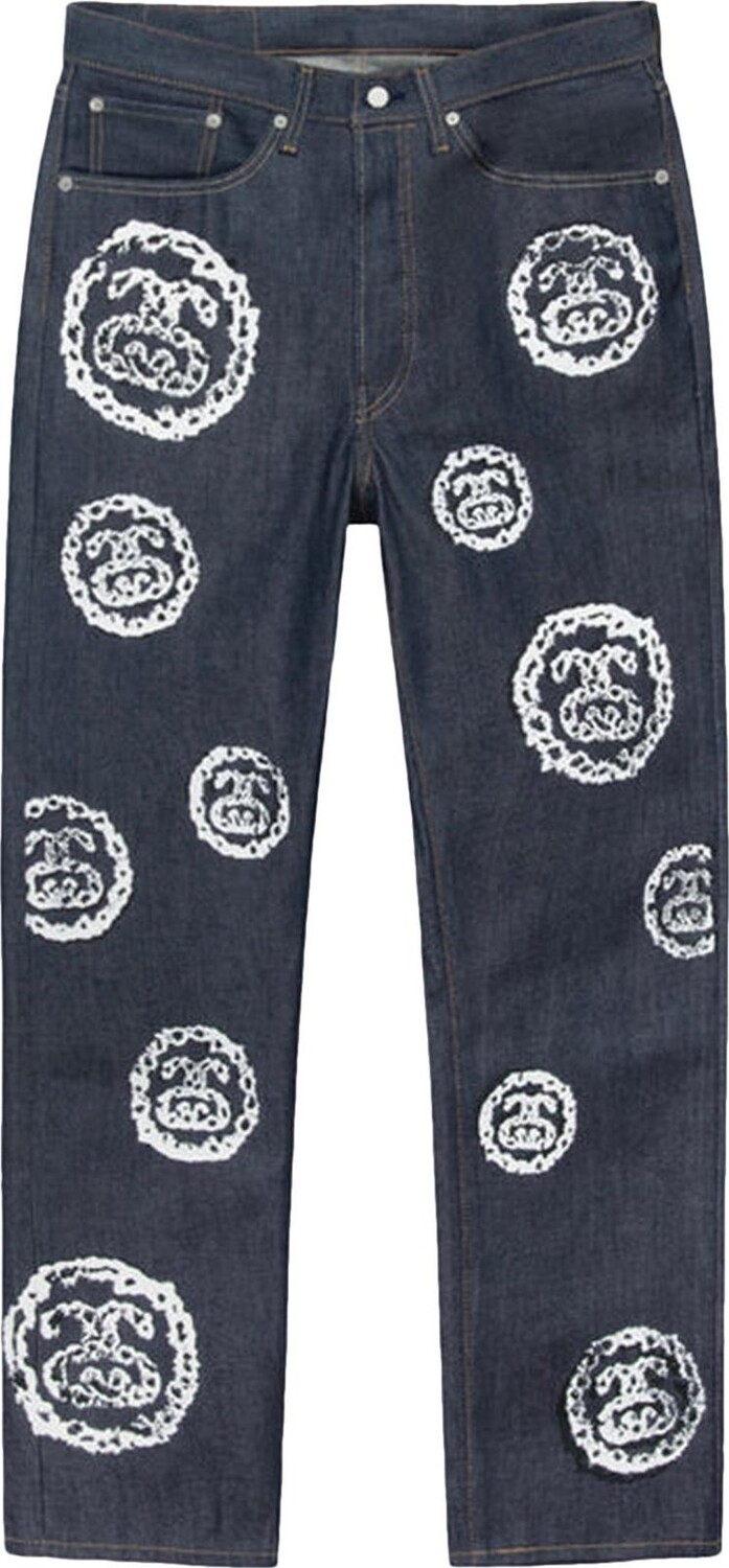 Джинсы Stussy x Denim Tears 501 Jean 'Raw', синий