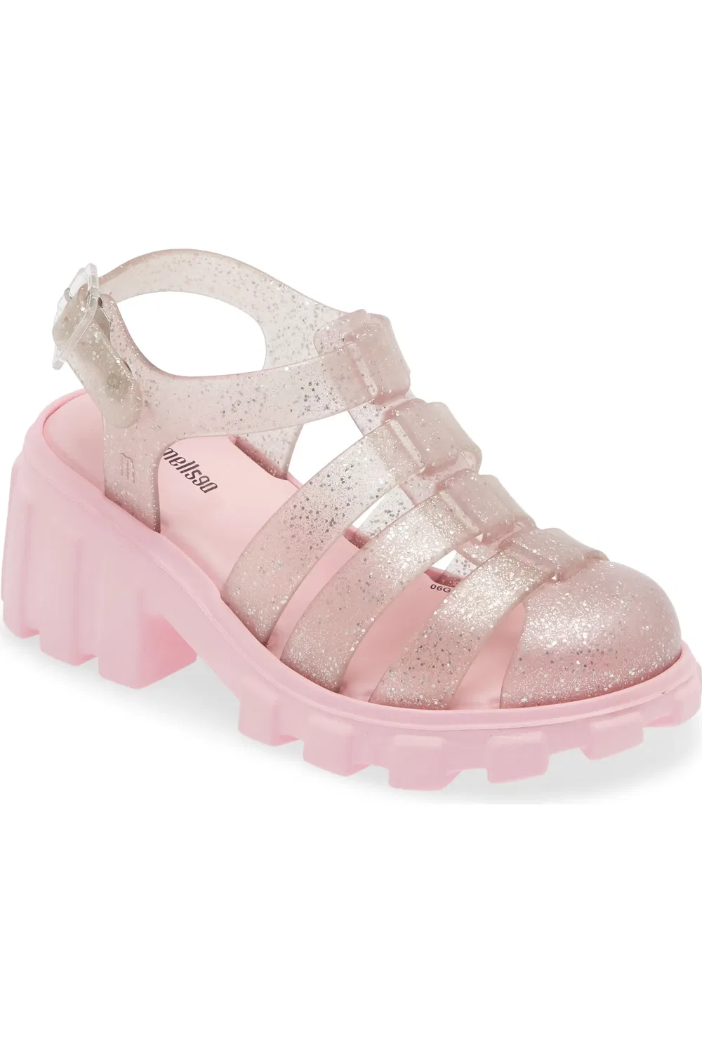 Детские сандалии платформа на толстой подошве Megan Mini Melissa, Pink/Glitter Pink