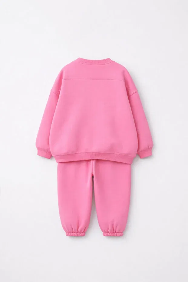 Детский комплект спортивного костюма для девочек с принтом Super Bear Adventure Fasardi, Pink — фото 2