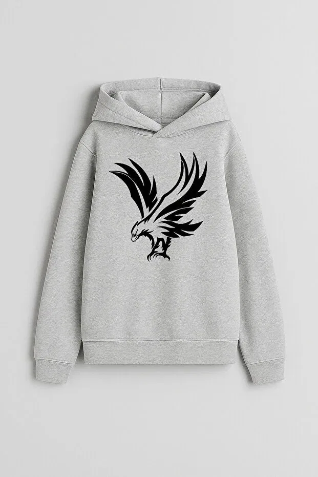 Детское худи для мальчиков с принтом Eagle Moda, Gray