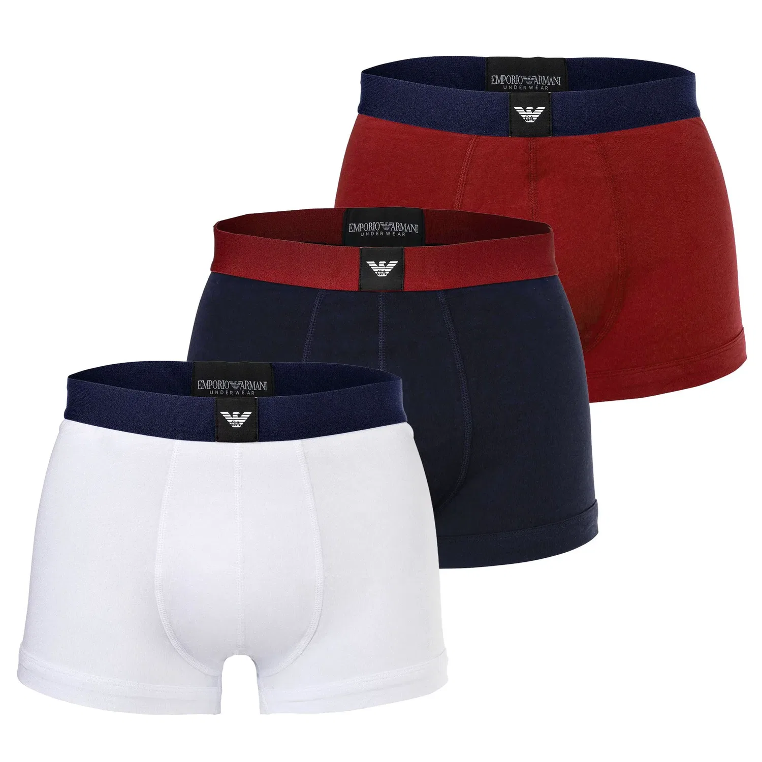 Мужские боксеры 3 штуки Emporio Armani, White/Blue/Red