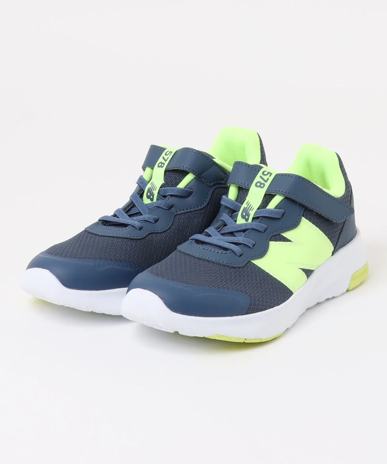 Детские кроссовки с липучкой 578 Navy/Green New Balance, Blue