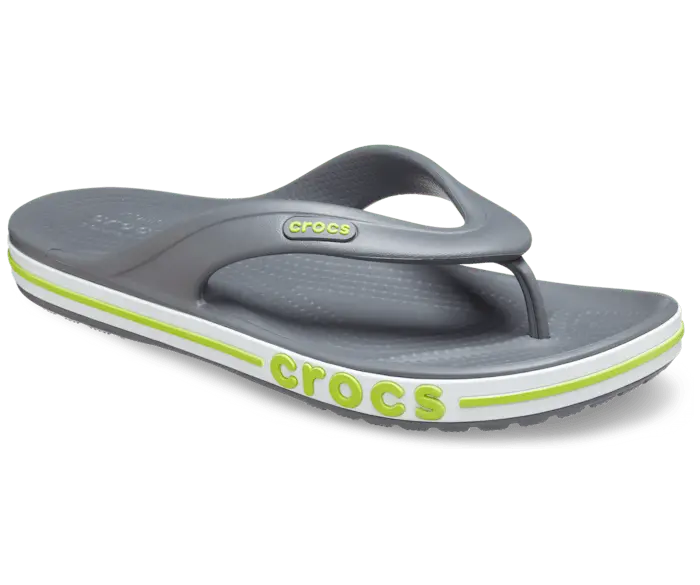 Шлепанцы Crocs Bayaband Flip, салатовый/серый/белый — фото 4
