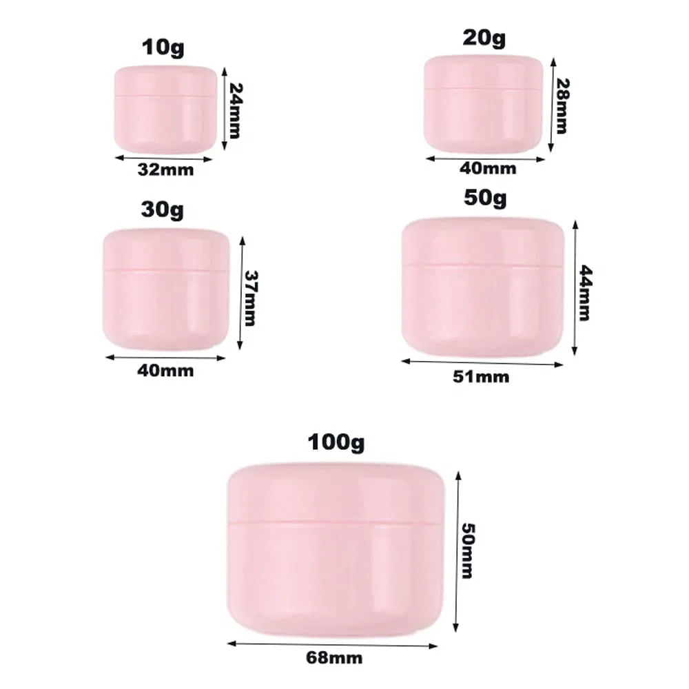Набор пластиковых косметических баночек, ezqnirk, 10 шт, 50 г, Pink — фото 2