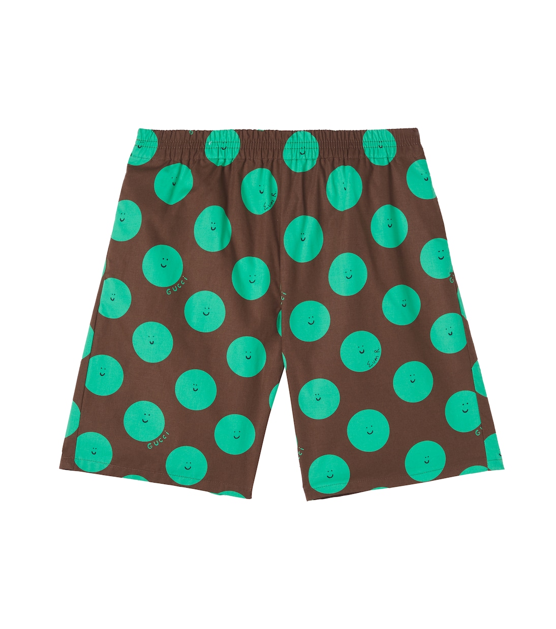 

Хлопковые бермуды X Euan Roberts Gucci Kids, Coffee/Green