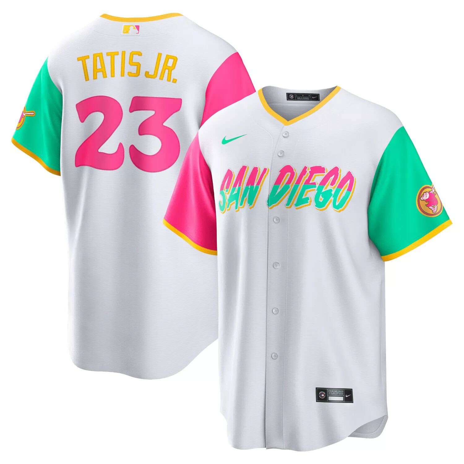 

Мужская белая футболка Fernando Tatis Jr. San Diego Padres 2022 City Connect Replica Player Nike, Белый, Мужская белая футболка Fernando Tatis Jr. San Diego Padres 2022 City Connect Replica Player Nike