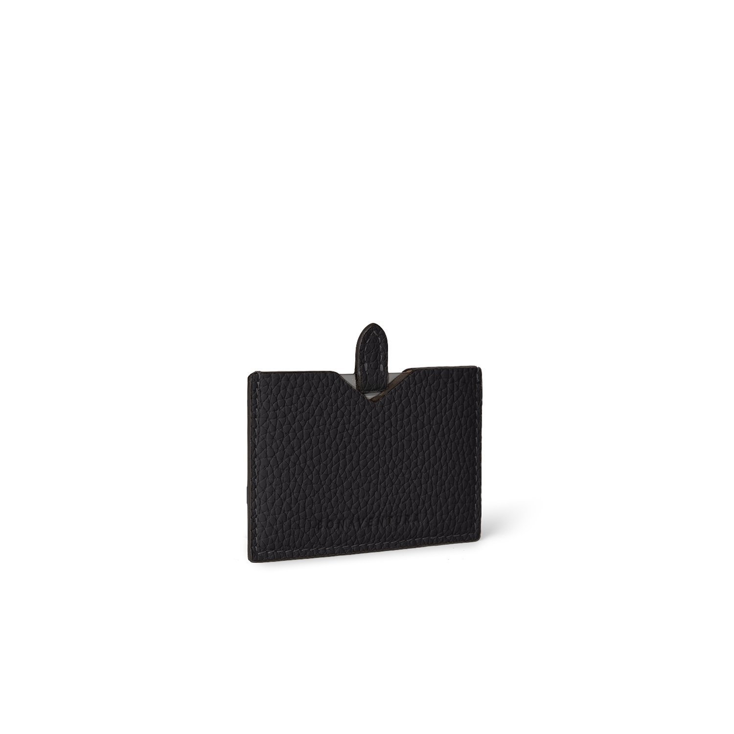 Компактное зеркало в кожаной обложке из шагреневой кожи Bonaventura, black