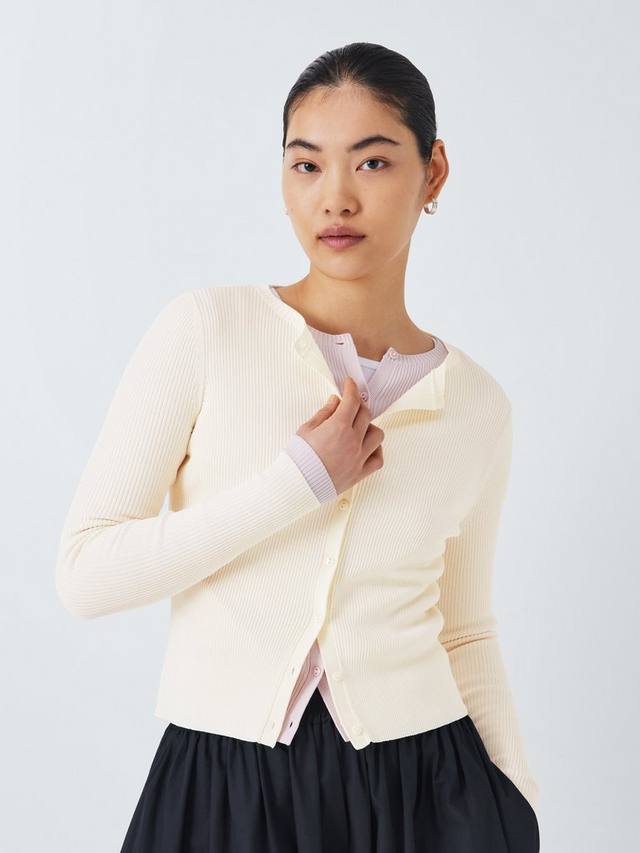 

Облегающий кардиган в рубчик John Lewis , цвет Lemon Icing