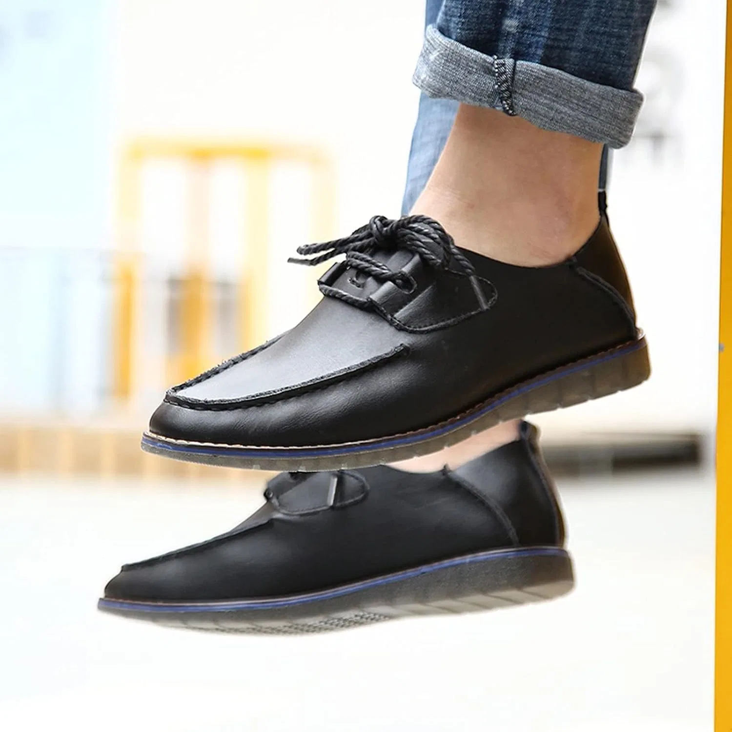 Herren Kleiderschuhe Herrenleder formelle Schuhe Kleiderschuhe Оксфорды Vintage Schuhschuhe Arbeit FODEL CASISSCHUS (Шварц, 8-США) Generic, Schwarz — фото 2