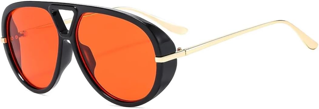 

Ретро большие овальные солнцезащитные очки с леопардовым градиентом для женщин, с двойной оправой, в стиле панк, модные, роскошные, в большой оправе, для мужчин, с защитой от УФ-излучения UV400 TKKTLLT, Black Red