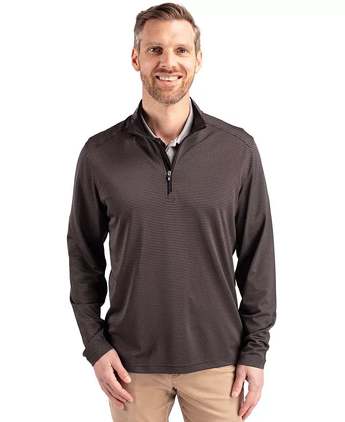 

Куртка мужская Cutter Buck Virtue Eco Pique Micro Stripe Recycled с молнией до середины груди Cutter & Buck, серый