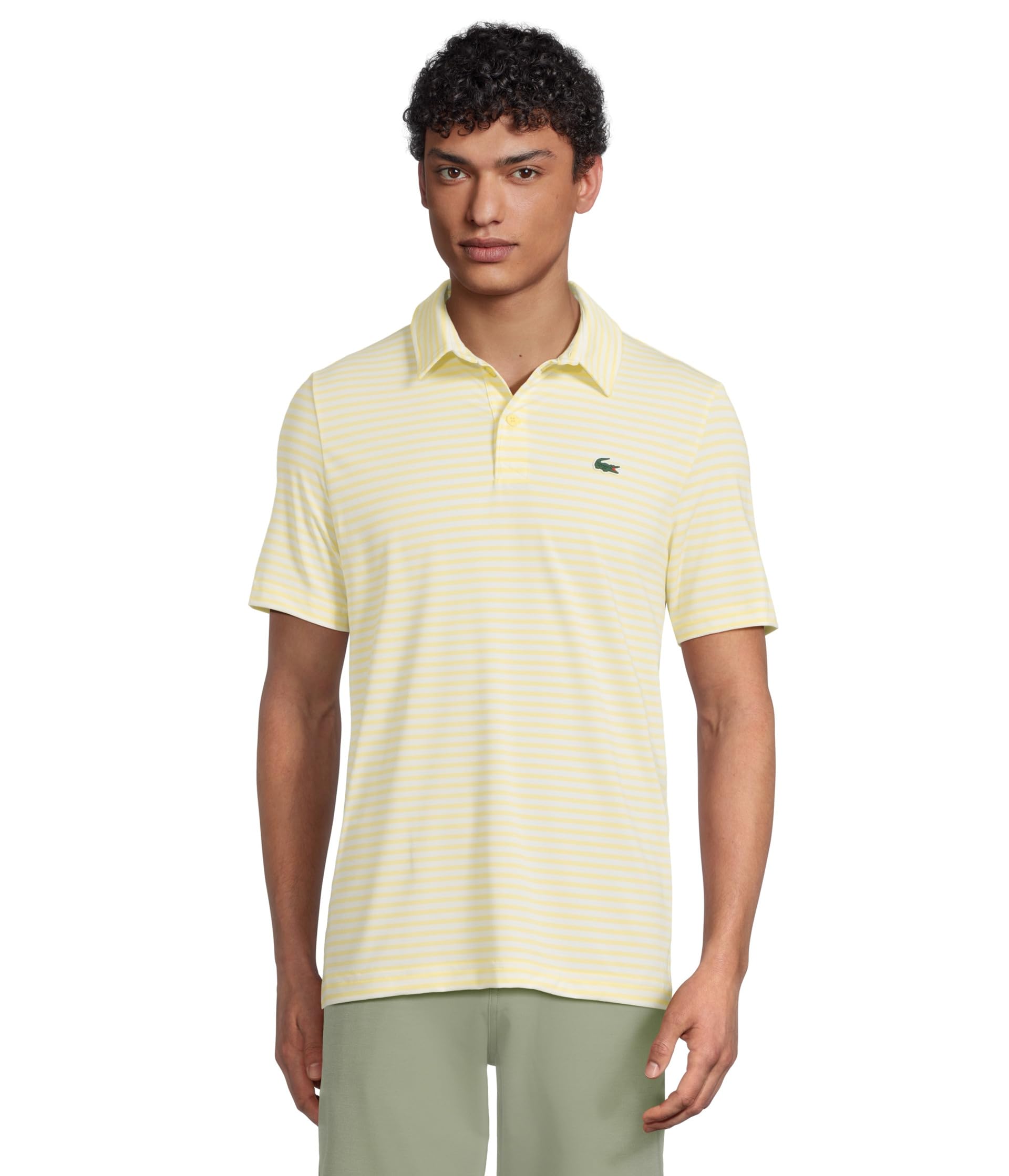 

Рубашка Lacoste Ultra Dry Anti-Uv Striped Golf Polo Shirt, White/Yellow