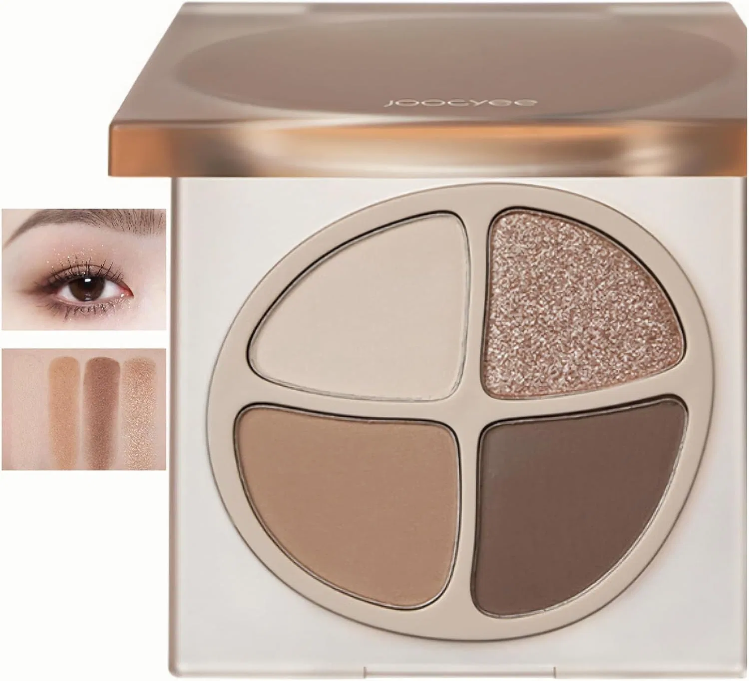 Тени для век Juicy Eyeshadow Palette, Shiny-X, 4 цвета, 4.3 г, F10 Milk Apricot