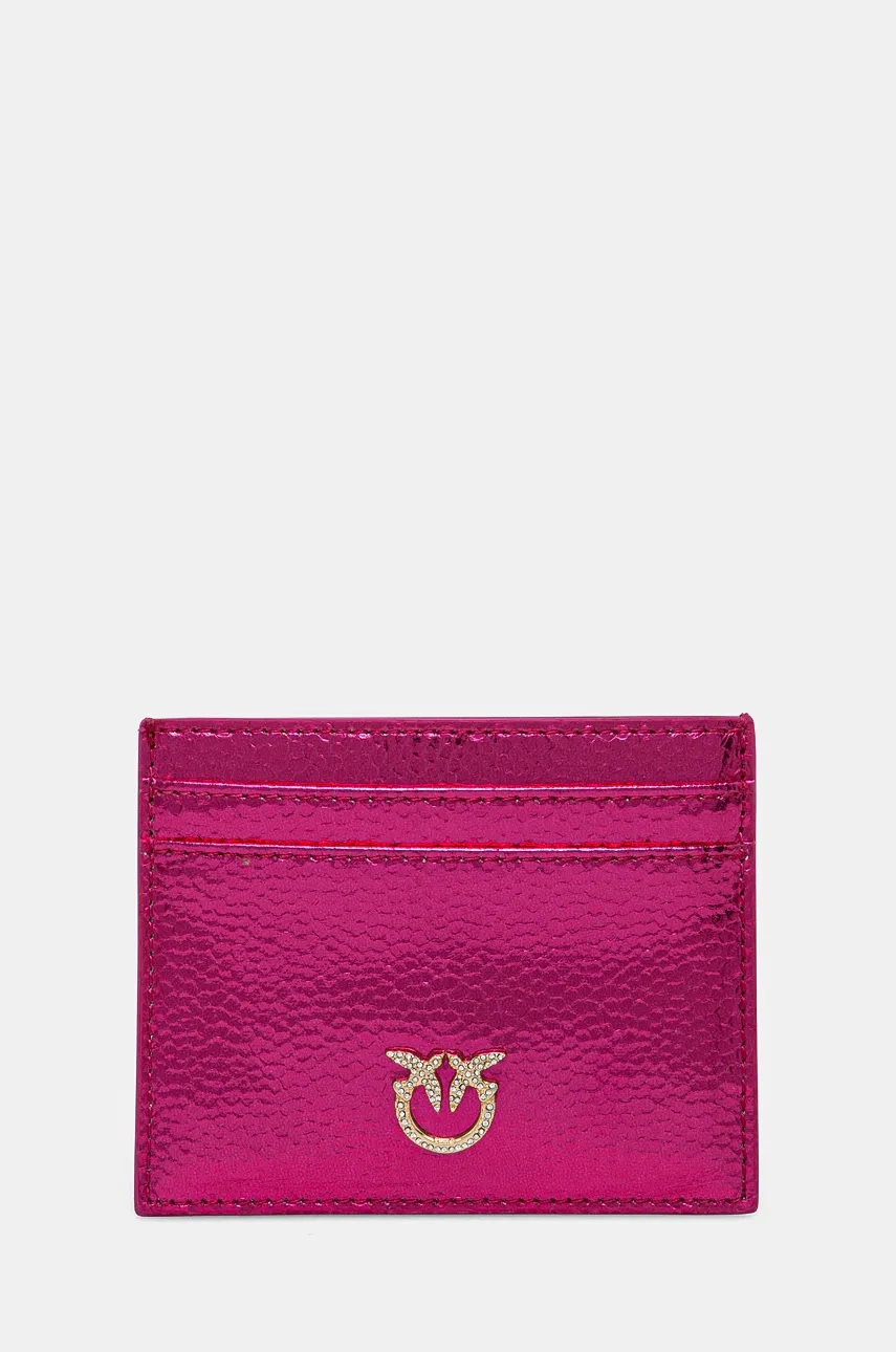 

Кожаная визитница Pinko, розовый