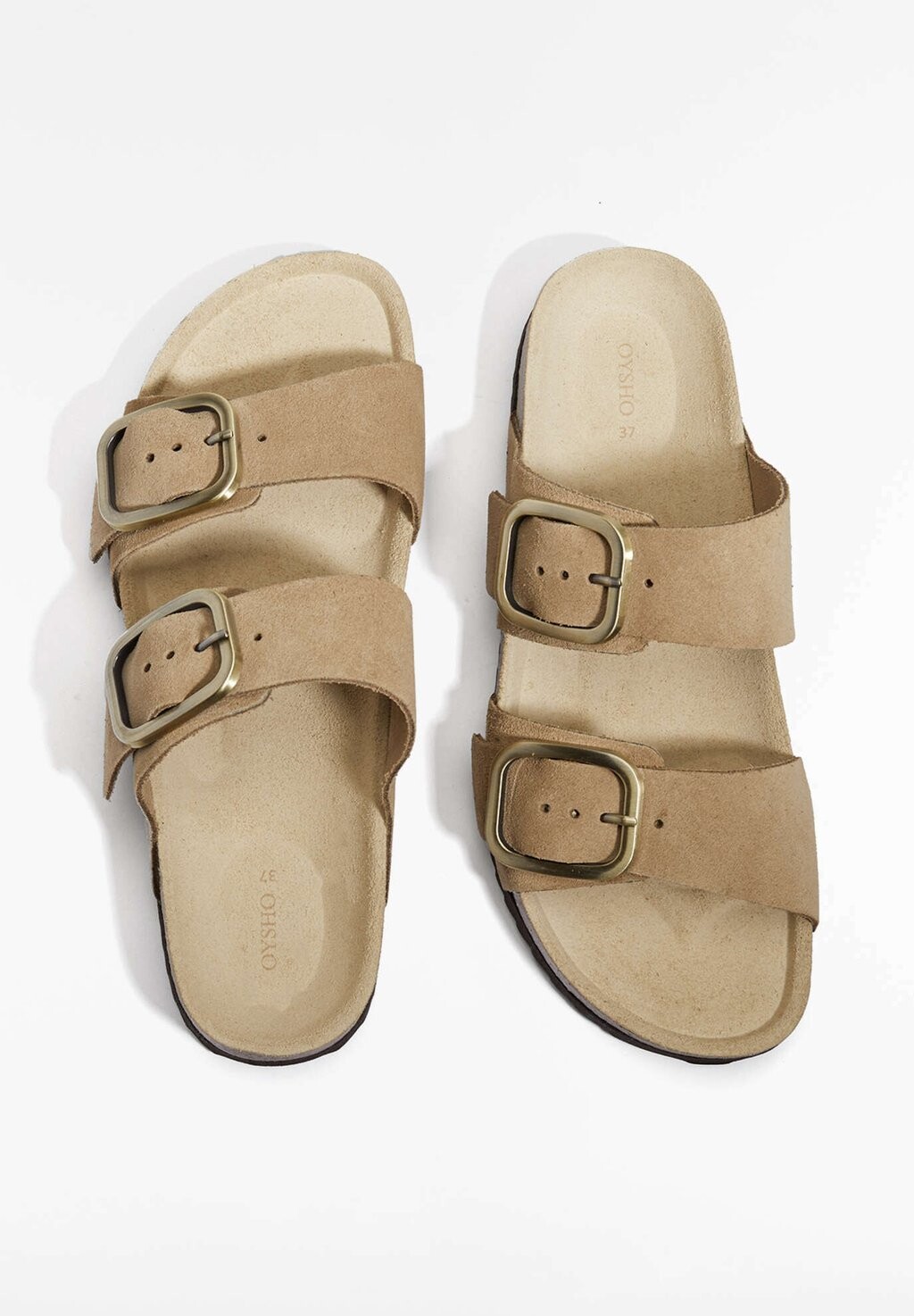 Мюли на плоской подошве BUCKLE OYSHO, цвет light brown — фото 3