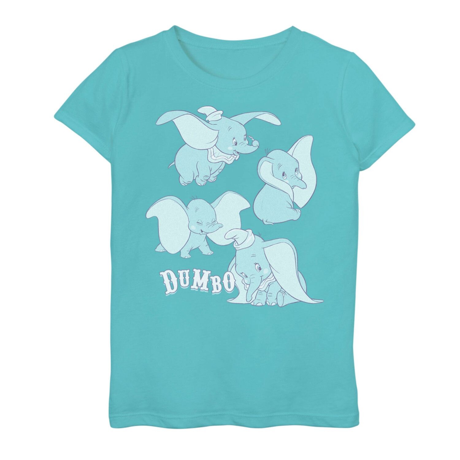 

Футболка с изображением портрета и портрета Disney's Dumbo Girls 7–16 Pink Poses Happy Collage Licensed Character