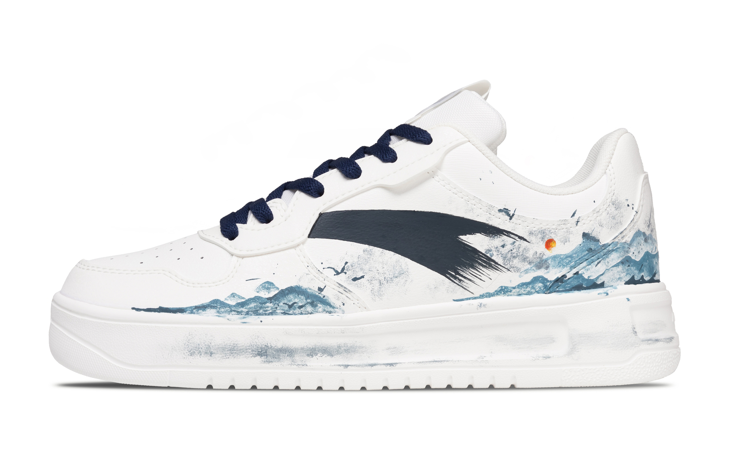 

Мужские низкие скейтбордистские кроссовки с мягкой амортизацией и износостойким покрытием Anta, белый