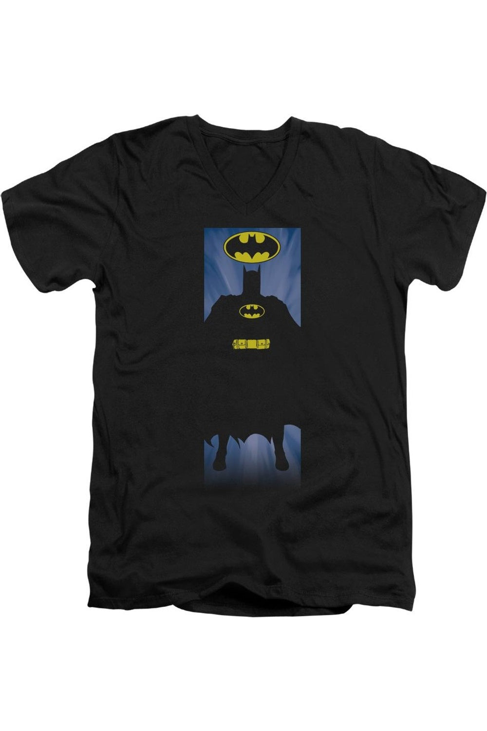 

Футболка Batman Block с коротким рукавом и V-образным вырезом для взрослых из премиального хлопка Gildan, черный