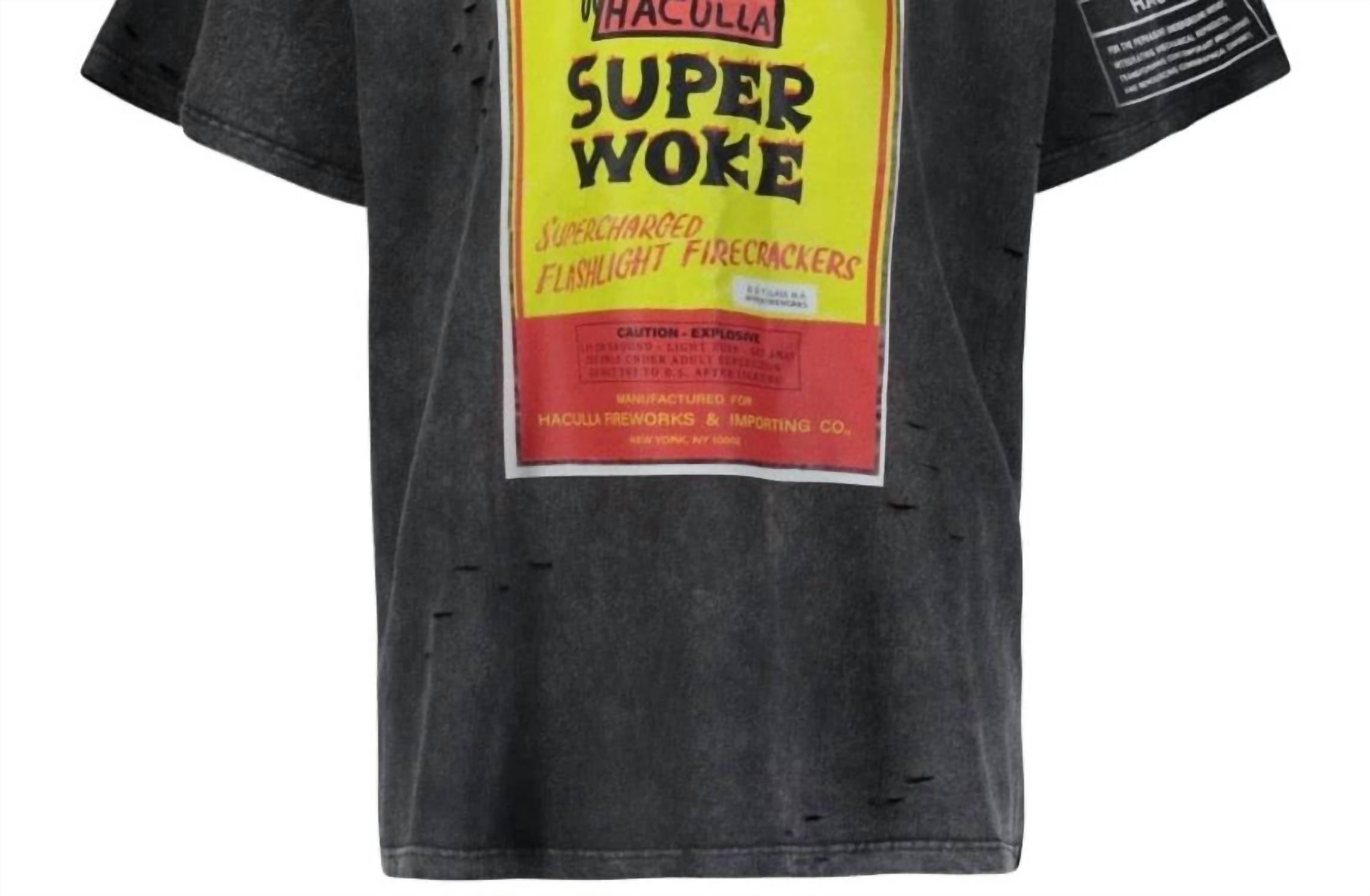 

Мужская футболка Super Woke Vintage черного цвета haculla.