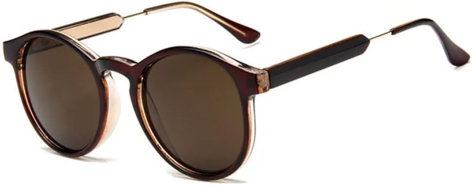 

Ретро круглые солнцезащитные очки 2027 года для женщин и мужчин, фирменный дизайн, прозрачные женские солнцезащитные очки для мужчин MTZJH, C2 Brown Brown