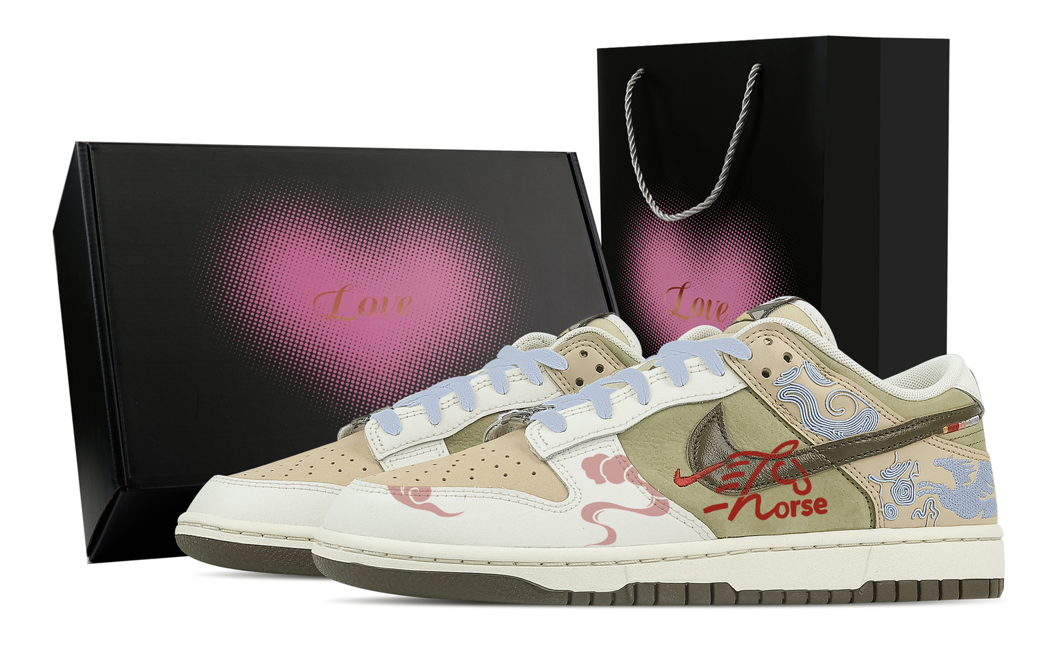 

Nike Dunk Spring Festival Wish, Heart Box Leather Low top Skateboard Shoes мужские бежевые