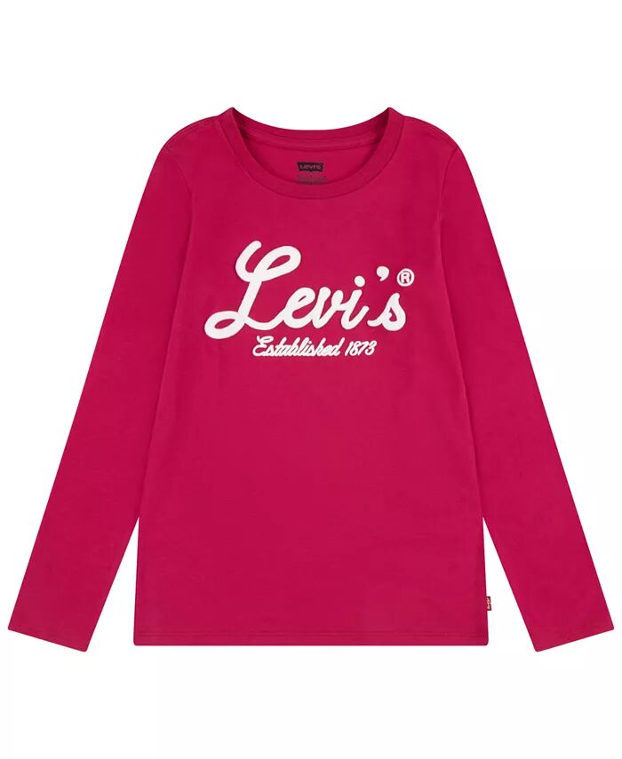

Футболка с длинными рукавами и логотипом Big Girls Levi's, розовый