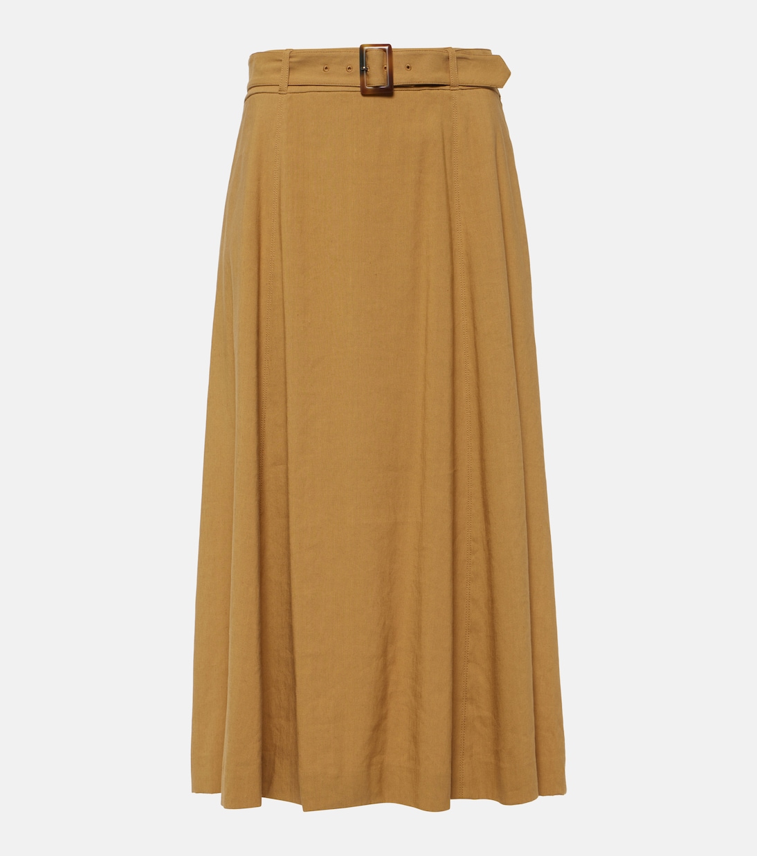 

Юбка миди Arwen из смесовой льняной ткани Veronica Beard, Desert Khaki